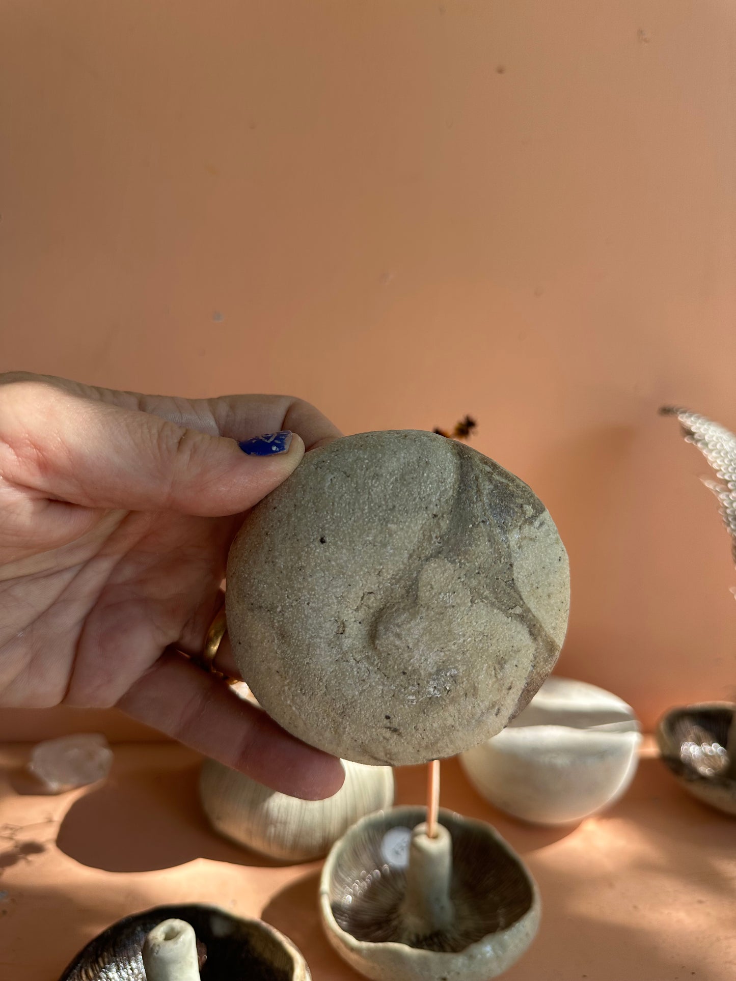 Mushroom incense / flower/ feather holders