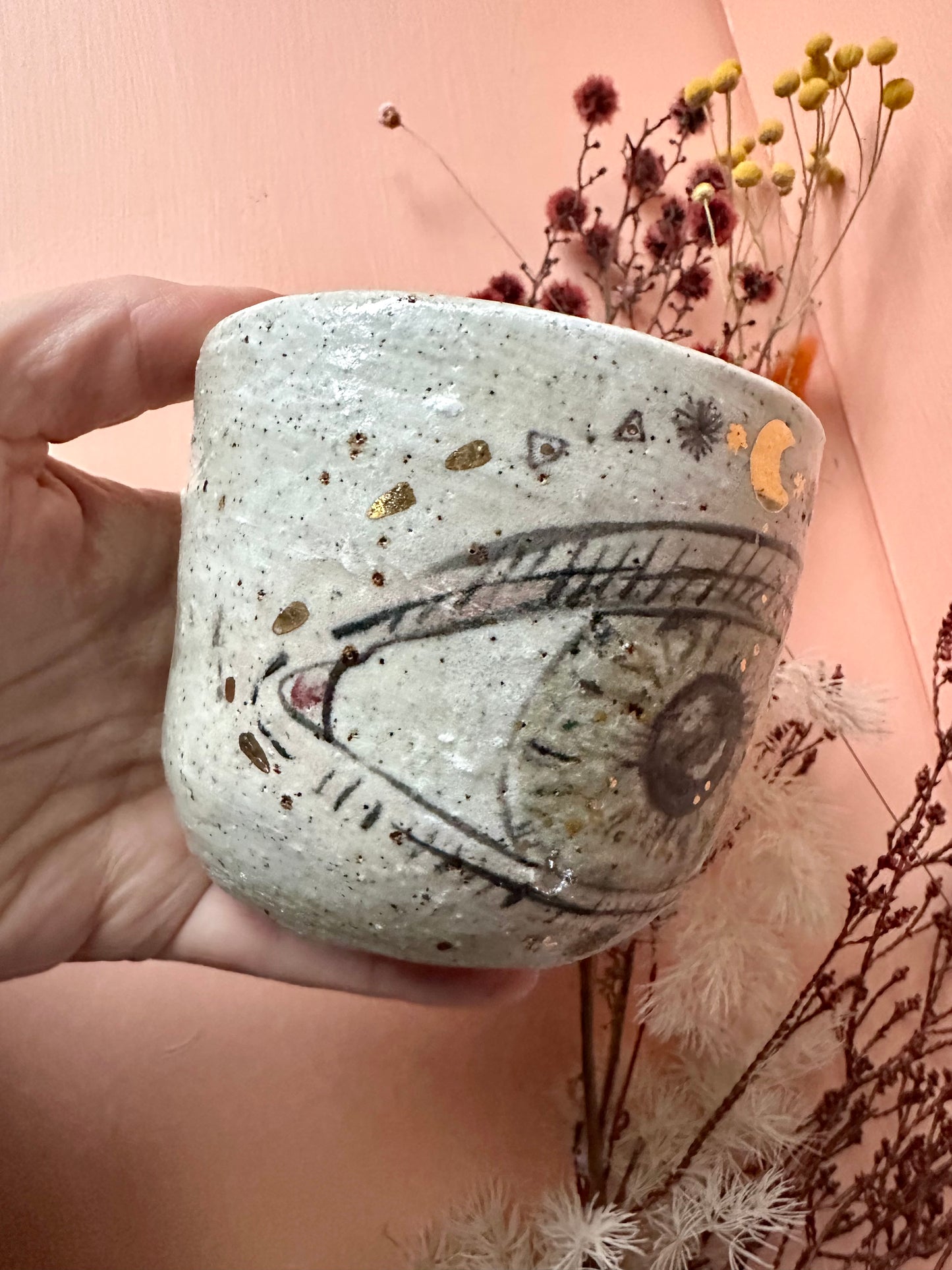 One ‘protective eye’ hand painted cup