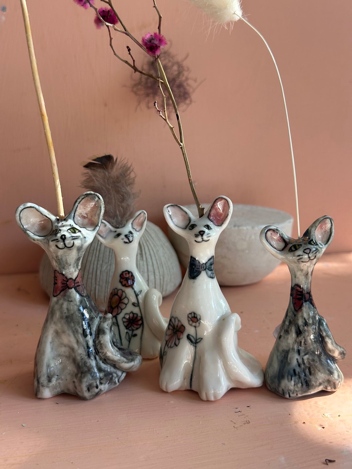 Cat incense / flower holders